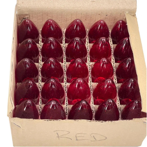 Vintage 90s Replacement Christmas Light bulbs RED New in Box - Picture 3 of 7